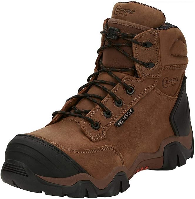 Chippewa Cross Terrain Atlas Mens Work Boots, Waterproof Composite Toe | Waterproof Full Grain Leather, Nano Composite Toe Mens Shoes, Wide Fit, Fresh Lining, Mens Waterproof Lace Up Boots