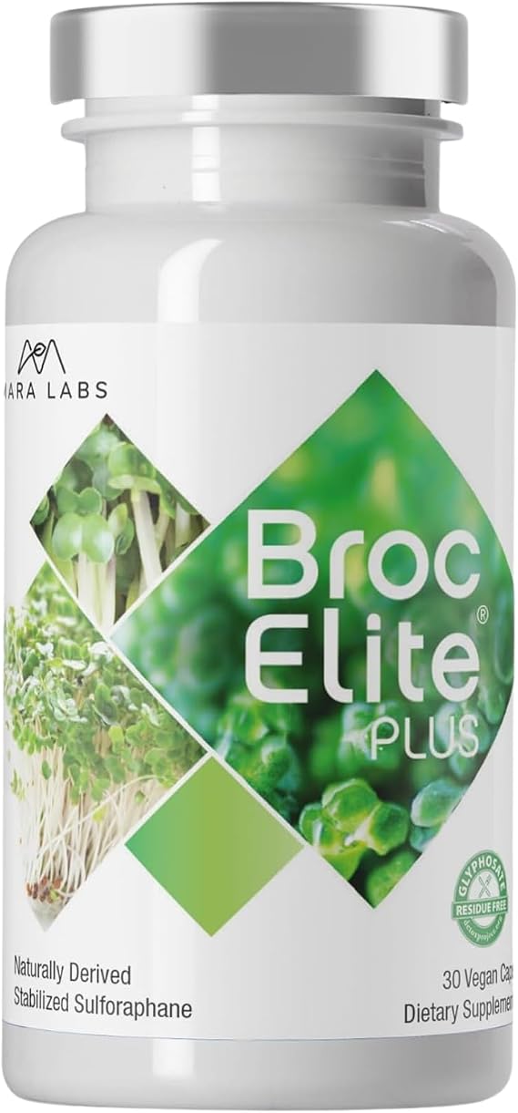 Mara Labs BrocElite Plus | Stabilized Broccoli Sulforaphane | 30 Capsules | Stabilized Broccoli Sulforaphane Supplement | Glyphosate Residue Free Certified Third-Party Tested | Vegan