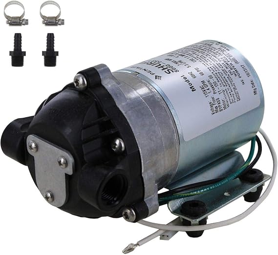 Shurflo 8000-533-250 Bypass 115 VAC Diaphragm Pump with Male 3/8-Inch Hose Barb Kit (Bundle, 2 Items)