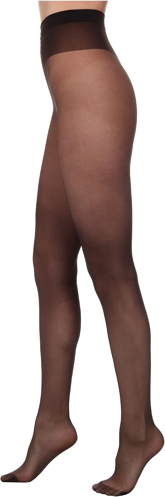 Wolford Individual 10 Tights For Women Sheer Shaping Pantyhose Reinforced Panty Shadow Toe Soft Waistband for All-Day Comfort Black Nearly Black X-Large