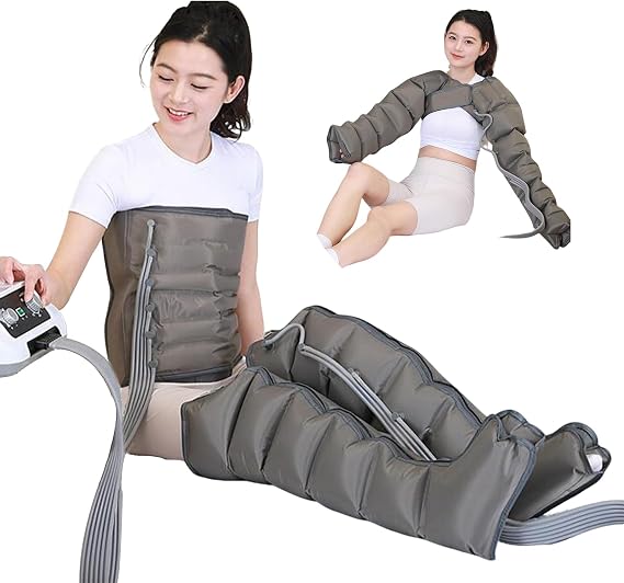 Pressotherapy and Lymphatic Drainage, Electric Legs Air Compression Massager, Waist Arm Leg Foot Massage Relax Blood Circulation