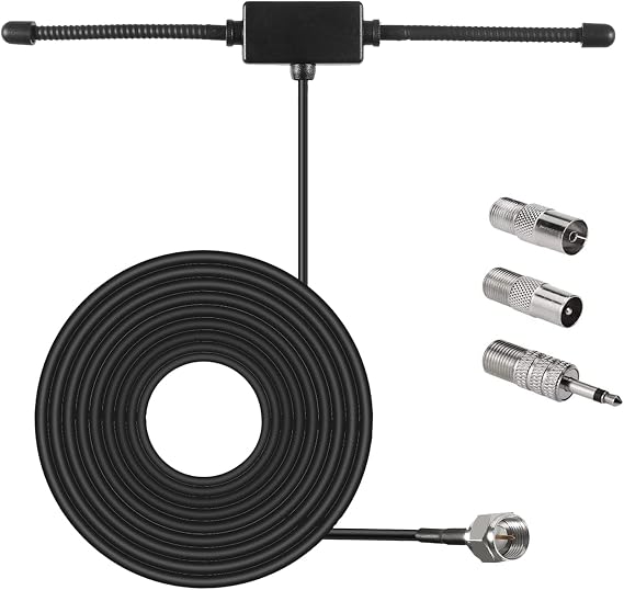 FM Radio Antenna Adhesive Mounting FM Radio FM Dipole Antenna for Stereo Receiver Indoor Music System FM Radio Home Stereo Receiver AV Audio