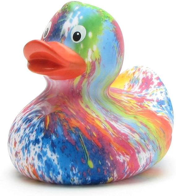Duckshop I Rainbow Bath Duck I Squeaky Duck I Squeaky Duck - L: 9 cm I Gift Children I Present Collector