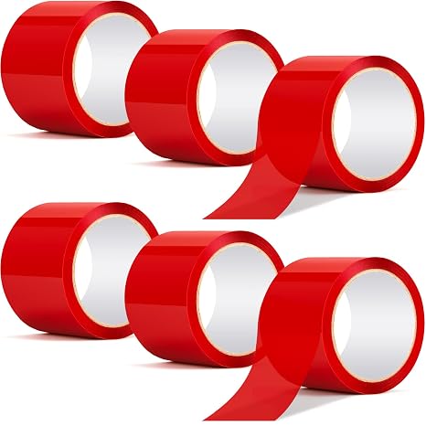 Juexica Construction Seaming Tape Red 3" x 55 Yards Sheathing Sealing Tape Underlayment for Foam Board Insulation, Vapor Barrier, House Wrap(6 Rolls)