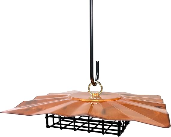 Erva Upside-Down Suet Feeder with Copper Finish Roof - Made in USA Premium Suet Feeder (SUET3S)