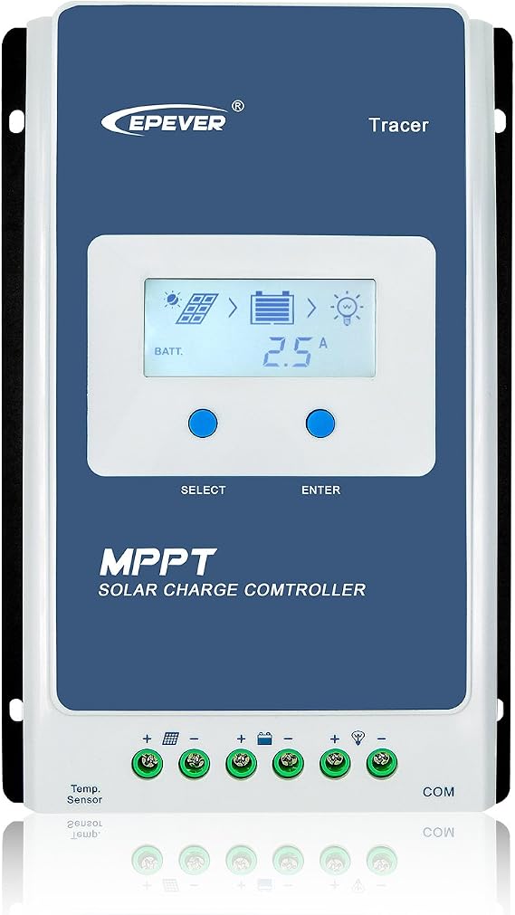 EPEVER MPPT Solar Charge Controller 20A 12V/24V Common Negative Ground LCD Display Max PV 100V Solar Panel Charger Regulator for Gel Flooded Sealed LiFePO4 Lithium (Tracer2210AN-G3)