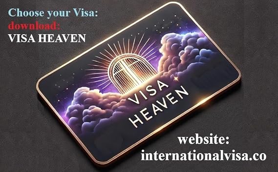 Novelty International Visa Document, Decorative Travel-Themed Gift, 8.5 x 4 inches, Blue
