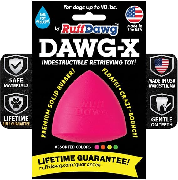 Ruff Dawg Dawg-X Cone-Shaped Dog Toy Bouncy, Floating Fetch Toy for Aggressive Chewers Ideal for Interactive Outdoor Play, Exercise & Teething Relief