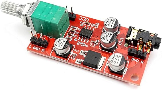 Taidacent DC 3.6v-12v LM4881 Headphone Amplifier Board 3.5 mm Headphone Jack Amplifier with Volume Adjustment Can Be Used as Pre-Amplifier