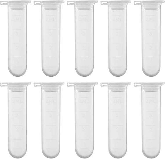 CRAFTHROU Centrifuge Tubes 50pcs Ultra-high Transparency Pp Material with Seal Caps 5ml Graduated Scale Design, Suitable for Food Colouring and Samples in Craft Use or Laboratory Testing