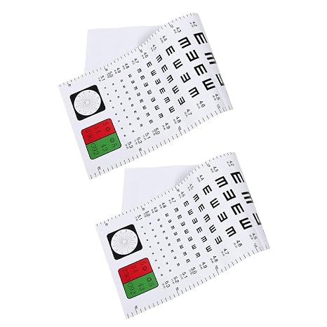 2pcs Eyesight Testing Chart for Clinic and Hospital Use, Plastic Material, Not Easy to Tear, Wall Hanging Visual Eye Exam Chart for Accurate Sight Test