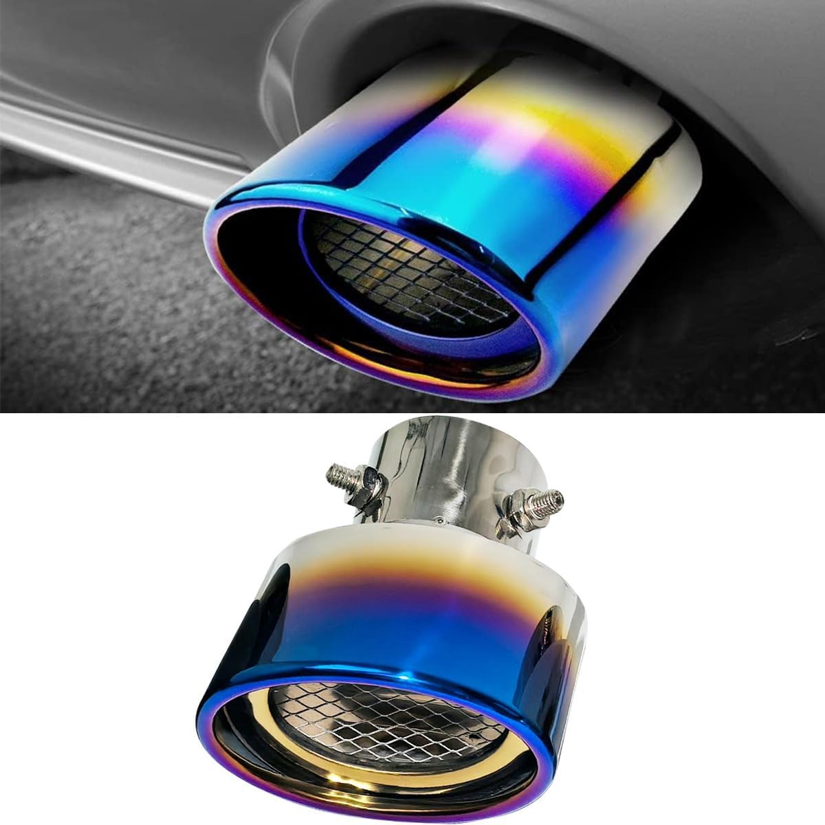 Car Muffler Cutter 2026 Specifications Compatible with Toyota Noa/Voxy 90 Series 80 Series Stainless Steel Exhaust Pipe Custom Accessory, Downward Mounting, Angle Adjustment & Easy Installation