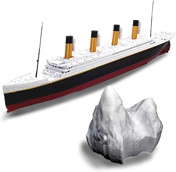 RMS Titanic Model Ship w/Iceberg, 1 Ft Long Assembled, Historically Accurate, Titanic Replicas