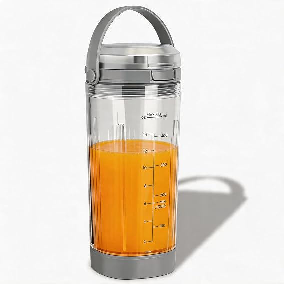 Blast Accessories 3pcs - Replacement Parts 18oz Blending Vessel Cup & Vessel Cap & Sip Lid with Carry Handle, Compatible with Blast Portable Blender BC100 Series and BC151 Series (Grey)