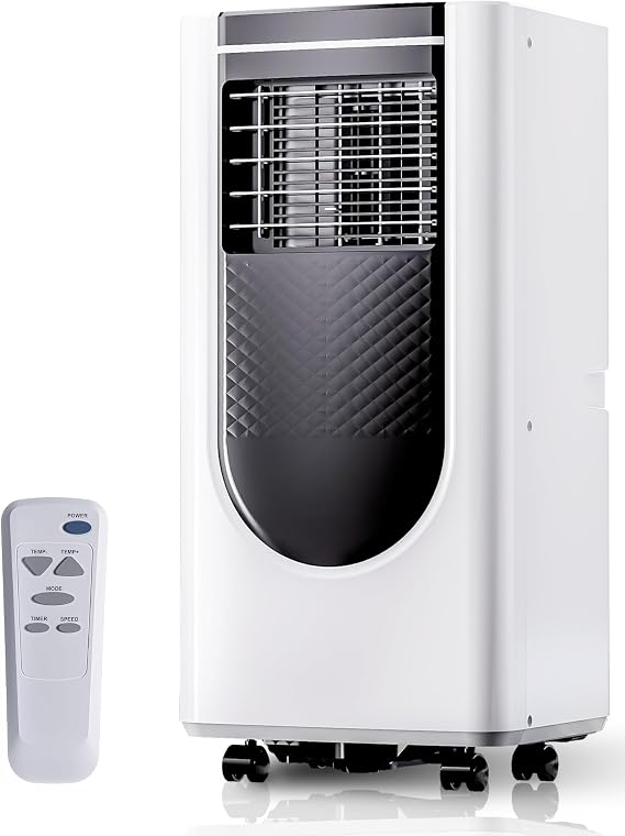 8,000 BTU Portable Air Conditioners, 4 Modes Portable AC Unit with Fast Cooling/Energy Efficient/Remote/24Hrs Timer for Bedroom/Dorms/Indoor Rooms, White