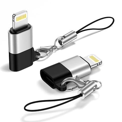 2 Pack USB C to Lightning Adapter for iPhone, Fast Charge Data Sync
