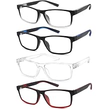 acavefox Mens Blue Light Blocking Reading Glasses Computer Readers 4 Pack Magnifying Glasses Fashion Designer Eyeglasses