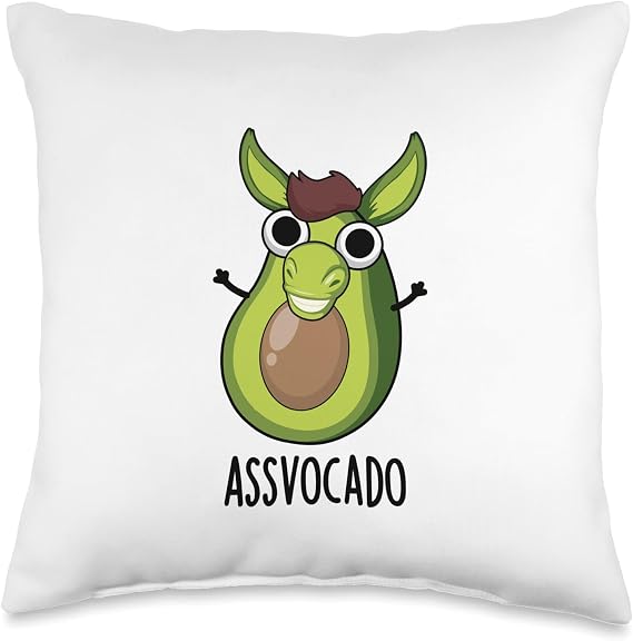 Ass-vocado Funny Avocado Pun Throw Pillow