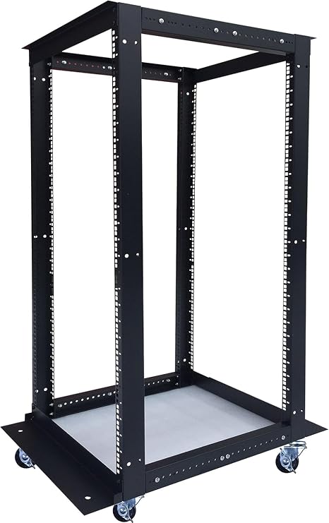 Sysracks Open Frame Server Rack 22U - Adjustable 19-inch Rackmount for Data Center, Network, and Home Server - 440lb Capacity, Vented - Ideal for IT Equipment, Servers, Networking Gear Relay