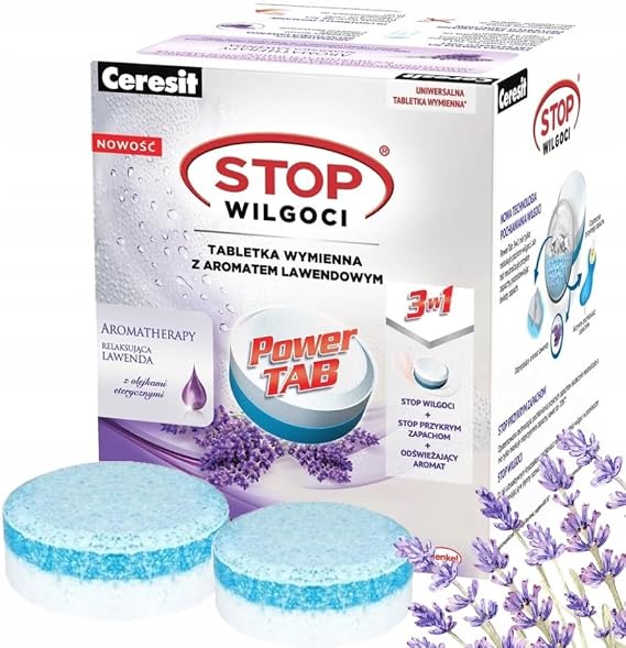 CERESIT MOISTURE ALLOY TABLETS INSERTS FOR ABSORBER 2x300G LAVENDER 2PCS