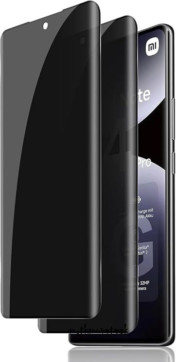 CONSTRAIN - Xiaomi Redmi Note 14 Pro 5g ile Uyumlu Ekran Koruyucu Hayalet Cam Tam Kaplar Oval Temperli Privacy