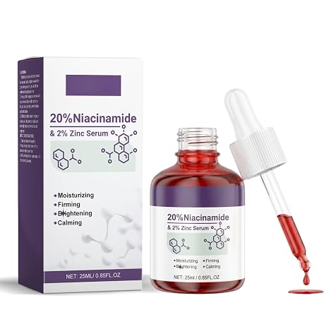 Niacinamide 20% + Zinc 2% Face Serum Niacinamide Serum Reduces Blemishes Pores Reduce Tightens Skin & Even Complexion for Oily Mature & Blemished Skin 25 ml