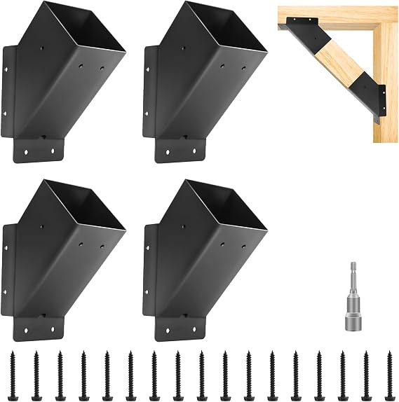 4 Pcs Pergola Bracket ,Reinforced 45-Degree Angle Pergolas Bracket,