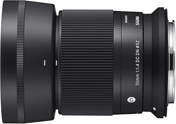 Sigma Lens 30mm F1.4 DC DN Canon RF Mount Single Focus Standard APS-C Mirrorless Contemporary | 9 elements in 7 groups 52mm, filter size 9, round diaphragm