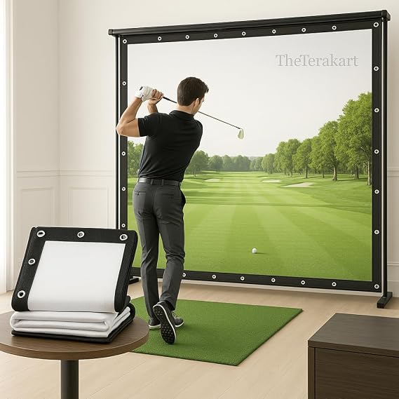 Golf Simulator Impact Screen: Ultra Clear for Indoor/Home/Garage Training Grommet Holes, Available in 6 Sizes, Easy to Install for Golf Swing Training