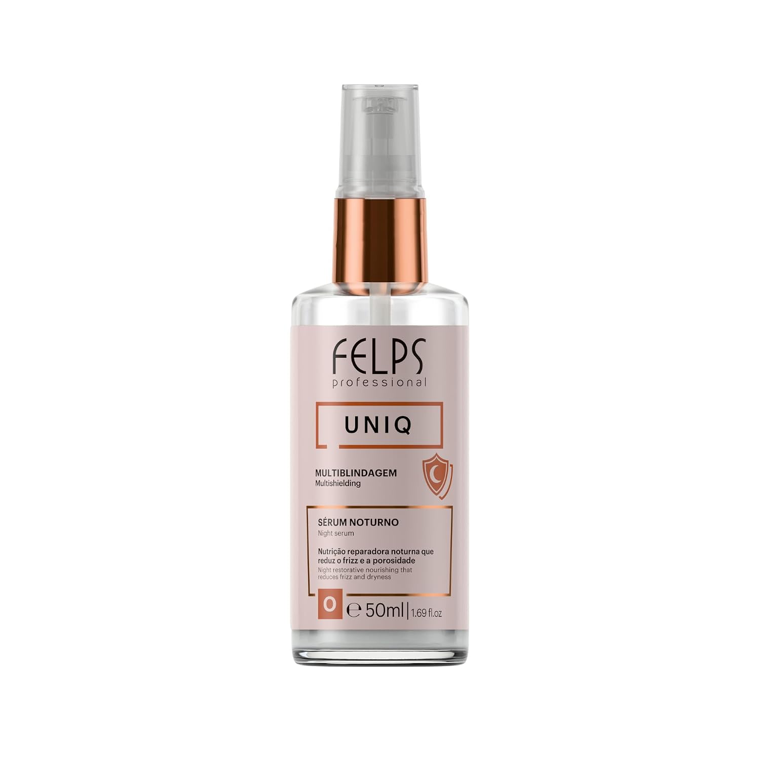 Felps Professional UNIQ Night Serum, Multi-Blending Hair Treatment, Frizz Control, Color Protection, 50ml1.69fl.oz