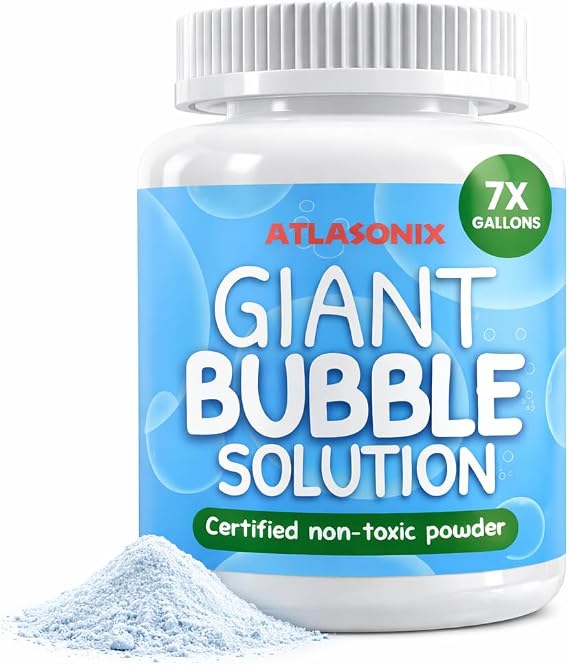 Giant Bubble Solution - Bubble Wands, Bubbles for Kids, Kids Bubbles Mix Powder Makes 896 OZ (7 Gallons) - The Original Solution Mix | 100% Kid Safe