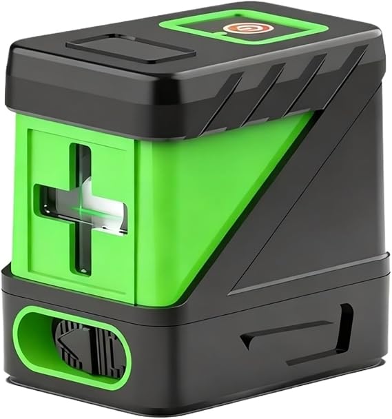 Laser Distance Meter, Laser Level Meter 2-Lines Cross Green Horizontal & Vertical Self-Leveling