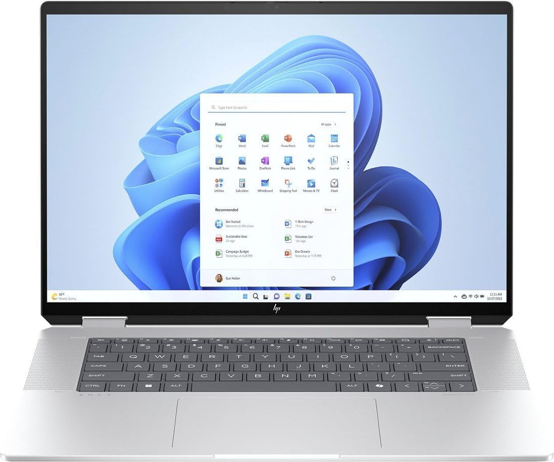 HP Envy x360 2-in-1 16 2024 Laptop 16 WUXGA IPS Touchscreen 12-Core Intel Ultra 7 155U 32GB LPDDR5 2TB SSD Intel Iris Xe Graphics Thunderbolt 4 Wi-Fi 6E Backlit Keyboard Win10 Pro wONT 32GB USB
