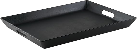 G.E.T. RST-1522-BK Non-Skid Ottoman / Coffee Table Serving Tray, 15" x 20", Black