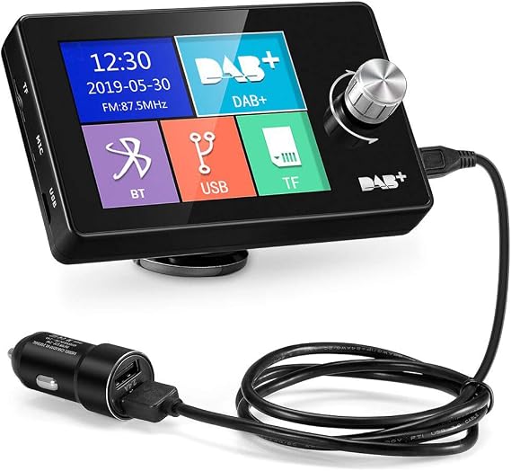 DAB Adaptor for Car Radio with 2.8 Inch LCD Display Portable DAB+ Digital