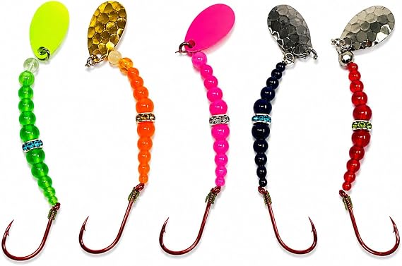 Kokanee Salmon Finished Jeweled Rings - Durable Plastic with Vibrant Colors - Ideal for Fishing - 5 Pack