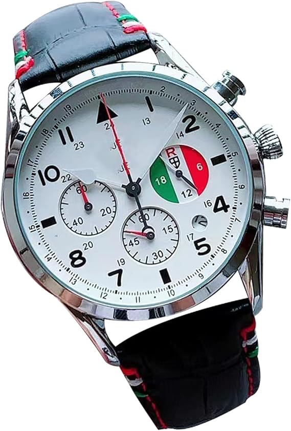 Uni-Mechanical Automatic Watch for Men, Genuine Leather Strap, Water Resistant, White