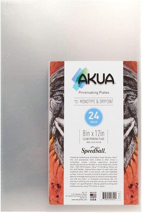 Akua Printmaking Plate, 8-Inch x 12-Inch, 24-Pack, Clear