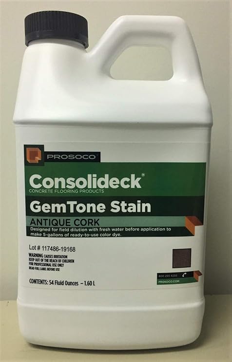 Prosoco Consolideck GemTone Stain, Antique Cork, 54 fl oz, Makes 5 gallons