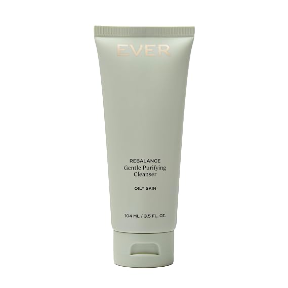 EVER Rebalance Gentle Purifying Cleanser Purifying Gel Cleanser with Salicylic Acid & Willow Bark for Oily Skin, Deep Pore Cleanse & Blemish Control, Clean-Formulated - 3.5 fl oz