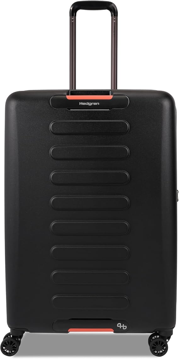 Hedgren GRIP LARGE Expandable Spinner Luggage Durable Polycarbonate with TSA Lock, Double-Coil Zippers, 4 Spinner Wheels & Multiple Handles - 29" (Black)