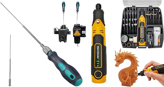 Resin Drill 3D Printed Resin Cured Sanding and Polishing Tool Kit& Clog Poke 3D Printer Accessories