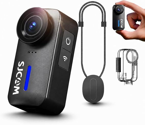 SJCAM C110 PLUS 256GB POV Combo, 4K Mini POV Body Camera, 170° Viewing Angle, 6-Axis Vibration Stabilization, Waterproof, Wearable Action Camera for Underwater Skiing Bike Kids with Helmet Mount