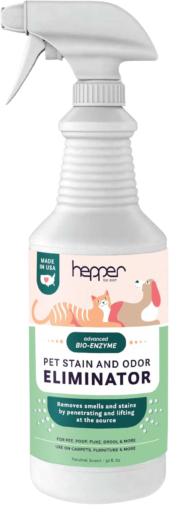 Hepper Bio-Enzyme Pet Stain & Odor Eliminator Spray - 32oz - Neutral