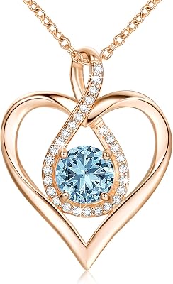 Billie Bijoux Silver Necklaces for Women 925 Sterling Silver Infinity Heart Love Pendant Neckalce Mothers Day Gift for Women friends, Cubic Zirconia