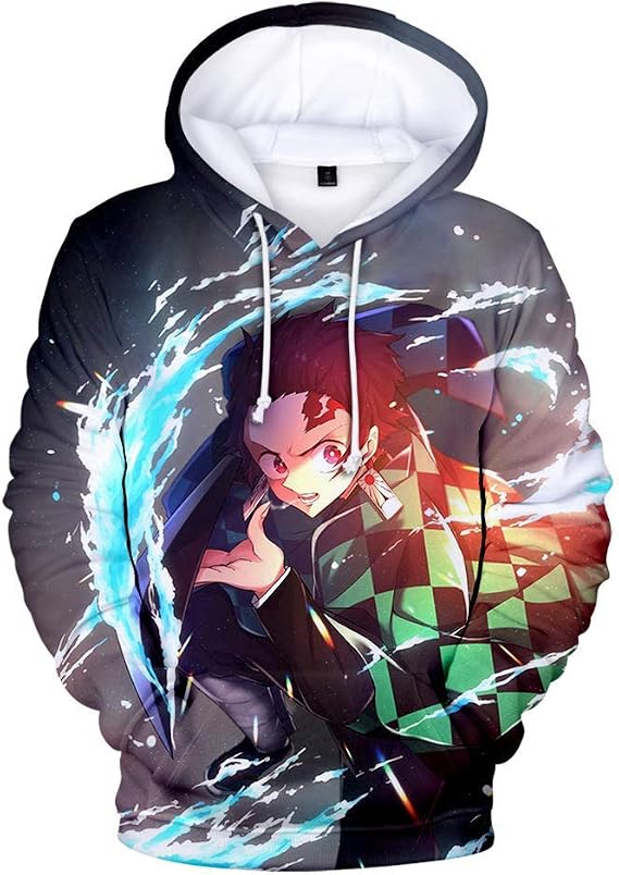 Cosplay Life Demon Slayer Anime Pullover Hoodie - Halloween Unisex Adult Manga Character Merch Sweater With Kangaroo Pockets