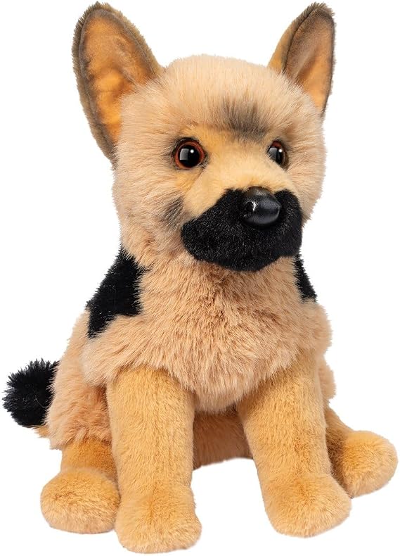 Douglas Steel German Shepherd Plush Stuffed Animal, 12 Inch Soft Realistic German Shepherd Dog Toy Black & Tan Puppy Plush for Kids, Gifts & Collectors