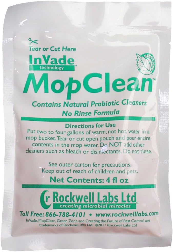 Rockwell Invade Mop Clean Microbial Solution - 1 Box 32-4 fl. oz. Packets