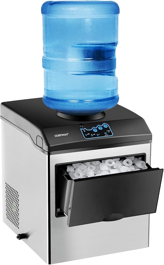 COSTWAY Countertop Ice Maker with Water Dispenser, 48lbs/Day