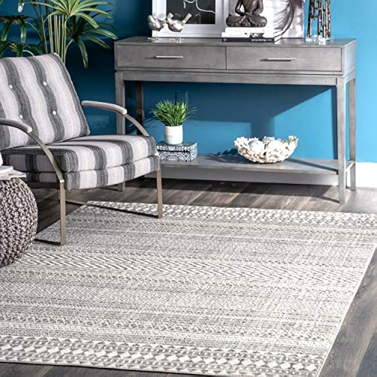 nuLOOM Catherina Transitional Geometric Area Rug, 9x12, Grey